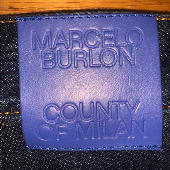 Marcelo Burlon Stone 5 Denim Pleated Jeans Pants Dark Blue Indigo 32 $800 - Picture 8 of 8